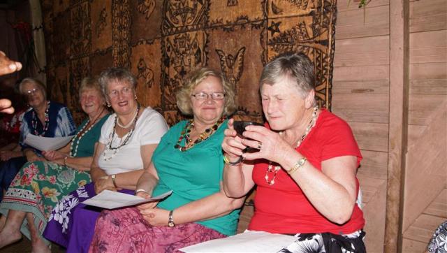 "Its ok Muriel!" Golden Oldies being honoured with a traditional Kava ceremony in a village